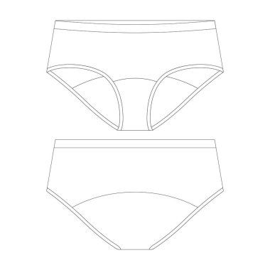 Şablon boy kısa bikini iç çamaşırı vektör çizimi düz tasarım elbise koleksiyonu