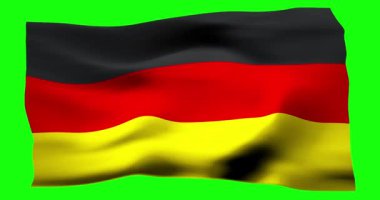 Almanya 'nın gerçekçi bayrağı. Rüzgarın dalgalı dokusunun tasviri.