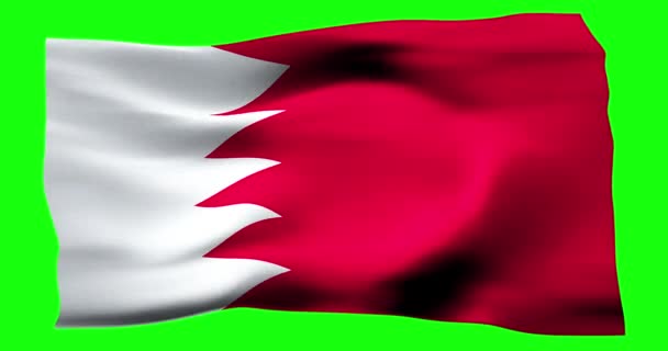 Bahreál Lengő Zászló Bahreinben Illusztráció Hullámos Textúra Szél — Stock videók