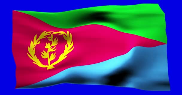 Bandera Realista Ondeando Eritrea Ilustración Textura Ondulada Del Viento — Vídeo de stock