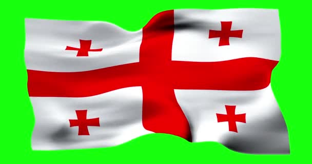 Realistyczna Flaga Gruzji Ilustracja Falistej Tekstury Wiatru — Wideo stockowe