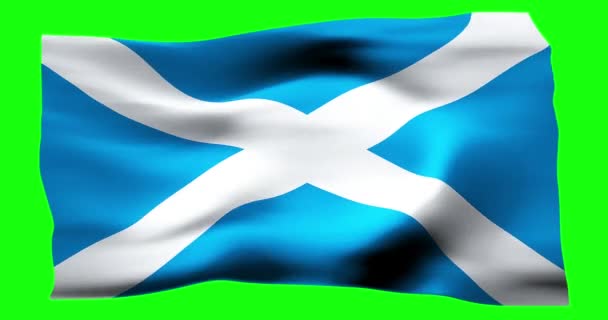 Bandera Realista Ondeando Escocia Ilustración Textura Ondulada Del Viento — Vídeo de stock