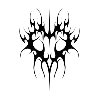 Neo kabilesinin y2k gotik tarzı dövmesi. Siber silizm kalp tasarımı. Siyah beyaz vektör illüstrasyonu.