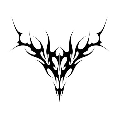 Neo kabilesinin y2k gotik tarzı dövmesi. Siber silizm kalp tasarımı. Siyah beyaz vektör illüstrasyonu.