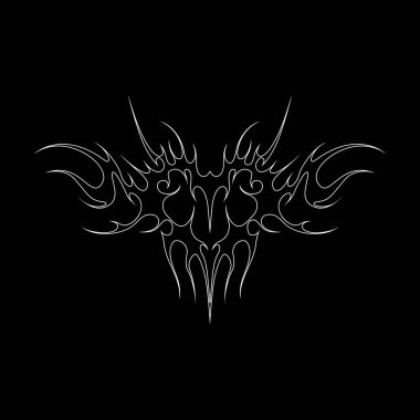 Neo kabilesinin y2k gotik tarzı dövmesi. Siber silizm kalp tasarımı. Siyah ve beyazın özet çizimi.