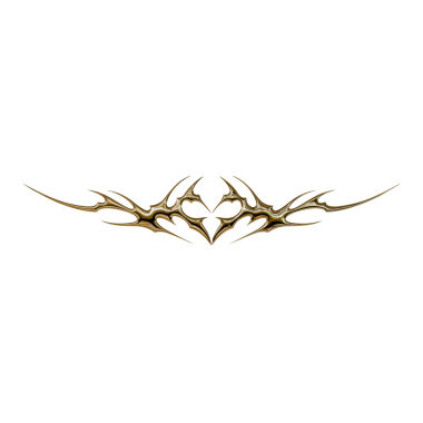 3 boyutlu krom metal efekti neo kabile y2k gotik stil dövme. Siber sigilizm kalp tasarımı.