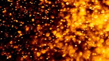 Odaklanamayan sahte ışıklar. Bulanık soyut parıltı dokusu. Arkaplan gece parıldayan altın ışık