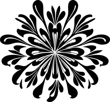 Çiçek vektör silueti çizimi siyah renk