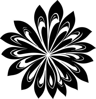 Çiçek vektör silueti çizimi siyah renk