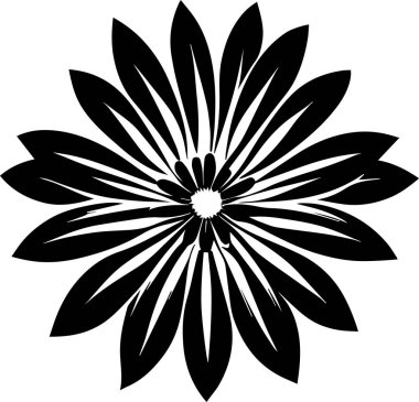 Çiçek vektör silueti çizimi siyah renk