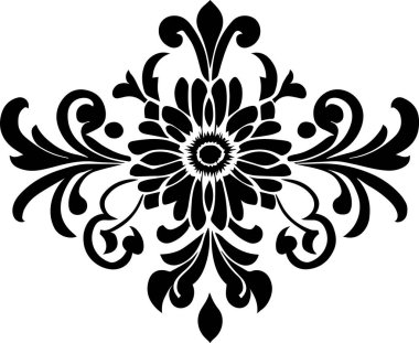 Çiçek vektör silueti çizimi siyah renk