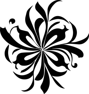 Çiçek vektör silueti çizimi siyah renk