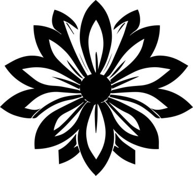 Çiçek vektör silueti çizimi siyah renk