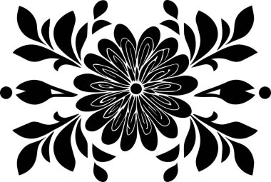 Çiçek vektör silueti çizimi siyah renk