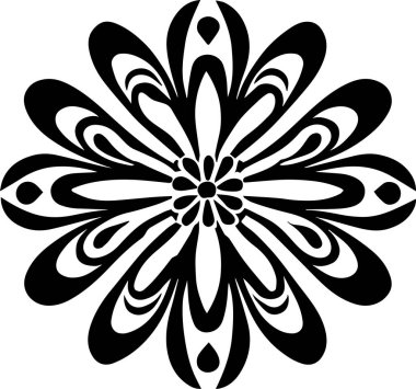 Çiçek vektör silueti çizimi siyah renk