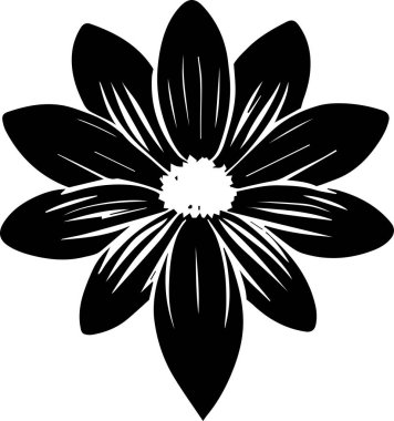 Çiçek vektör silueti çizimi siyah renk