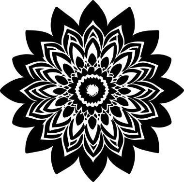 Çiçek vektör silueti çizimi siyah renk