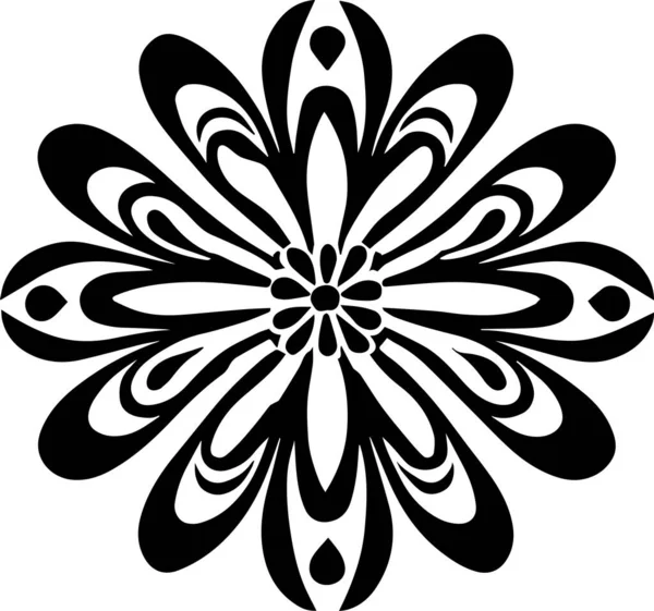 Çiçek vektör silueti çizimi siyah renk
