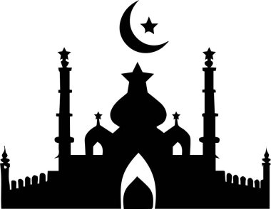 İslami vektör tasarımı resimleme sanatı siyah renk