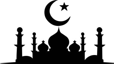 İslami vektör tasarımı resimleme sanatı siyah renk