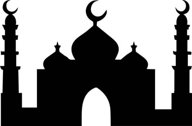 İslami vektör tasarımı resimleme sanatı siyah renk