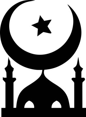 İslami vektör tasarımı resimleme sanatı siyah renk