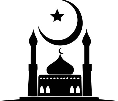 İslami vektör tasarımı resimleme sanatı siyah renk