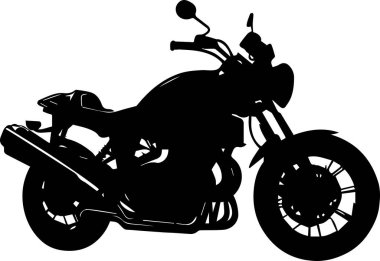 Motosiklet vektörü silueti resimleme siyah rengi