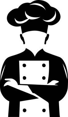 Şef vektör silueti çizimi