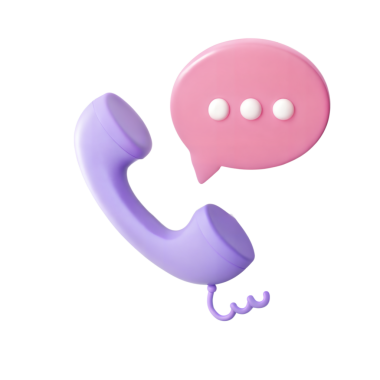 '3D Mor Telefon Alıcısı ile Pembe Sohbet Kabarcığı İletişim ve Destek İçin' başlıklı bu resim içerik içeriyor