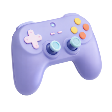 'Şirin Pastel Mor Oyun Denetleyicisi Beyaz Arkaplanda Yüzüyor' başlıklı bu resim şununla ilgili içerik içeriyor: