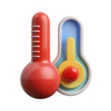 'Isı Ölçümünü Temsil Eden İki Termometre Soğuk Hava Tahminleri' başlıklı bu resim