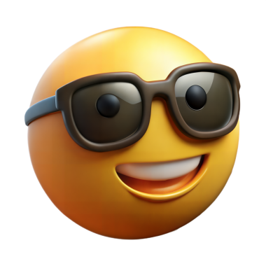 'Beyaz Arkaplanda Gülümseyen Güneş Gözlüklü Serin Sarı Emoji' başlıklı bu resim içerikle ilgili içerik içerir: