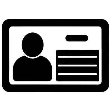Kimlik kartı simgesi. Web için kimlik kartı vektör simgelerinin özet çizimi