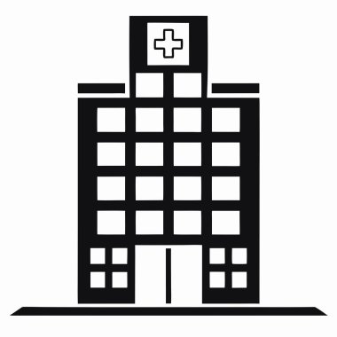 Hastane simgesi, vektör illüstrasyonu