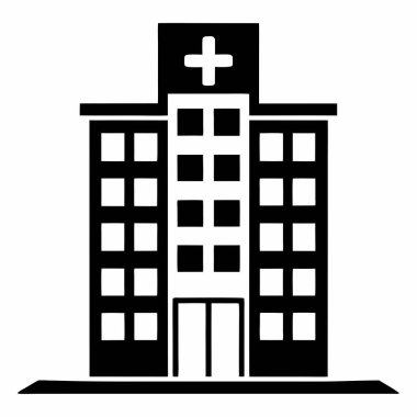 Hastane binası, hastane vektör tasarımı, simge veya logo