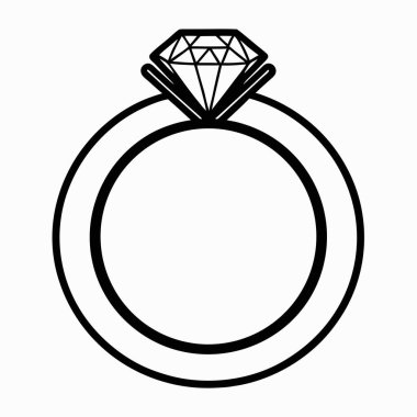 Alyans ikonu. Web için elmas bağlantı vektör simgesinin özet çizimi