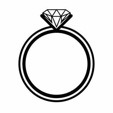 elmas yüzük izole simgesi