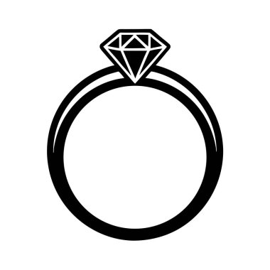 yüzük ikonu. Ağ için basit elmas vektör simgesi çizimi