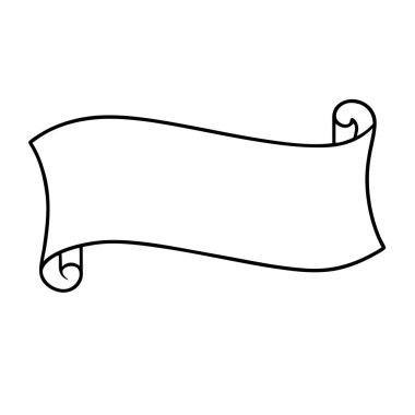 El çizimi kurdele pankartı, vektör illüstrasyonu tebrik kartı için beyaz arkaplanda izole edildi