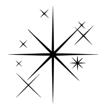 bir yıldızın siyah ve beyaz vektör çizimi