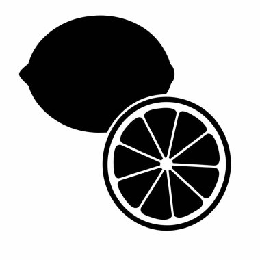 limon ikonu. Web tasarımı için turunçgil vektör simgesinin basit bir çizimi. izole, şeffaf arkaplan