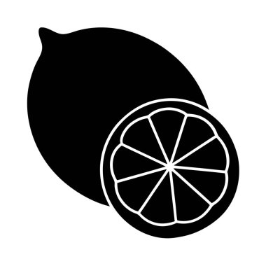 Limon dilimi, meyve ikonu. vektör illüstrasyonu