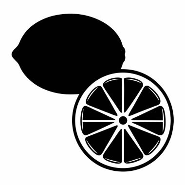 izole edilmiş bir limon dilimi, vektör çizimi