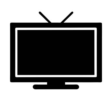 TV vektörü glyph düz simgesi