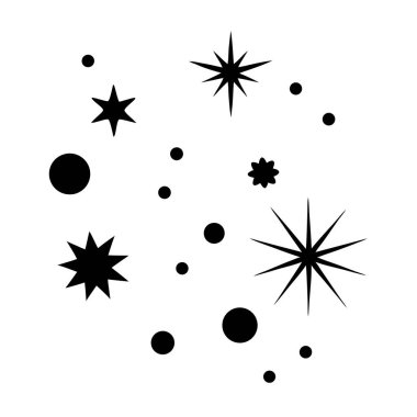 Bir dizi yıldız. Vektör illüstrasyonu