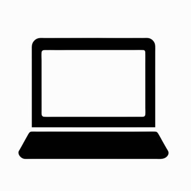 Bilgisayar dizüstü bilgisayarı izole edilmiş simge, vektör illüstrasyon grafik tasarımı