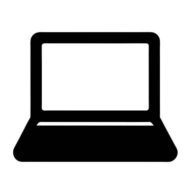 bilgisayar dizüstü bilgisayarı simgesi, basit vektör illüstrasyonu