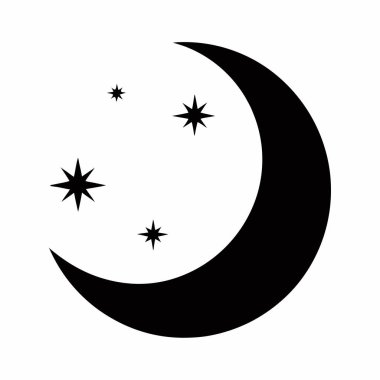 Yıldız ay simgesi. Web için Ay vektör simgelerinin basit çizimi