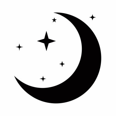 Ay ikonu vektör illüstrasyonu